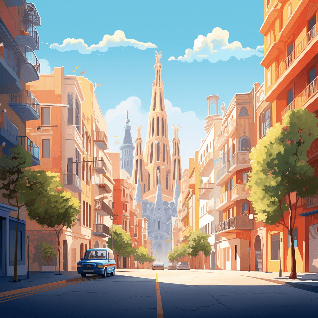 View of Sagrada Familia in Barcelona