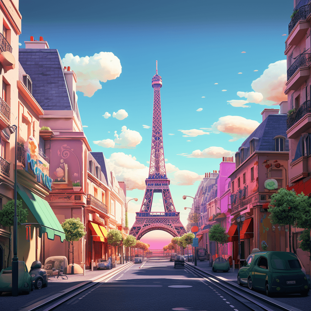 Eiffel Tower in Paris at sunset